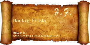 Hartig Frida névjegykártya